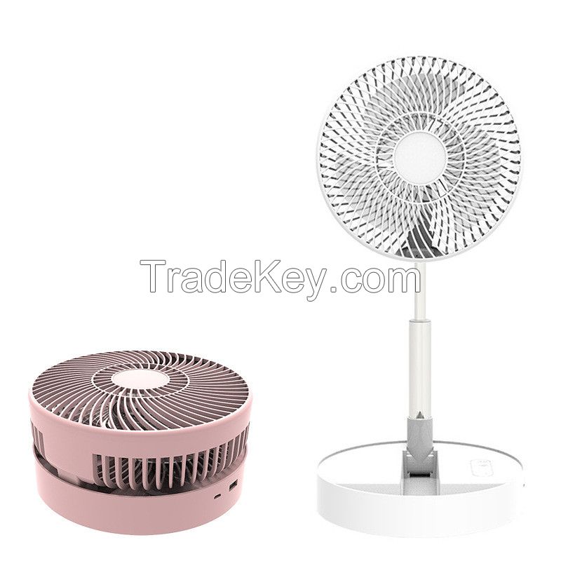 Portable Adjustable Height Air Cooler Fan USB Rechargeable Folding Telescopic Table Desk Stand Mini Rechargeable Fan