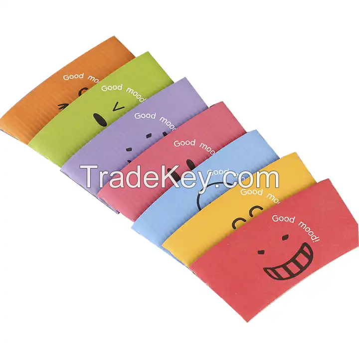 Custom Paper Cup Sleeve Printed Logo Insulated Disposable Hot Drink Iced Kraft Paper Coffee Cup Sleeves
