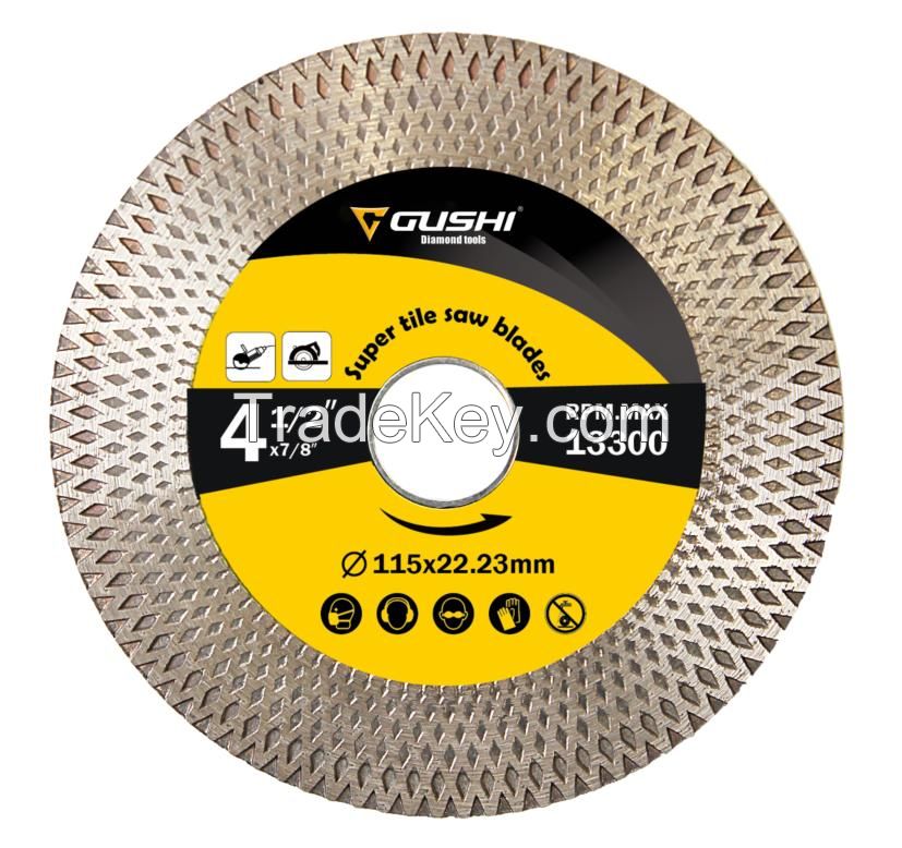 Factory Direct Sale GUSHI Tools 115/125mm X Turbo Diamond Saw Blade for cutting/grinding ceramic/tile/granite