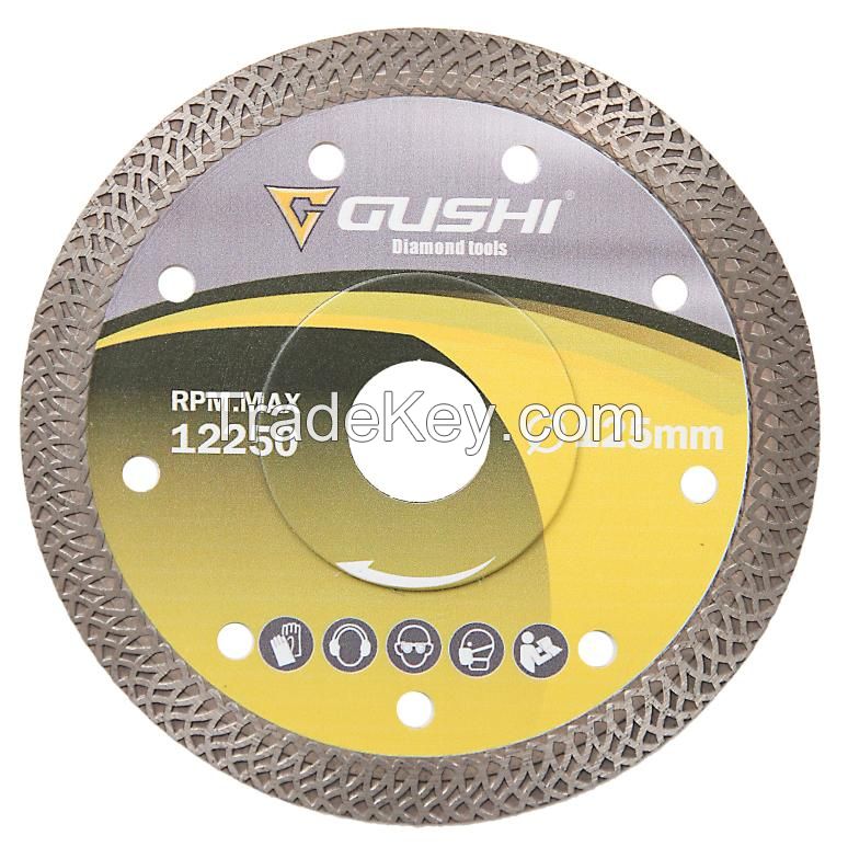 High Performance GUSHI Tools 125mm Flower Rim Turbo Diamond Saw Blade for cutting ceramic tile granite