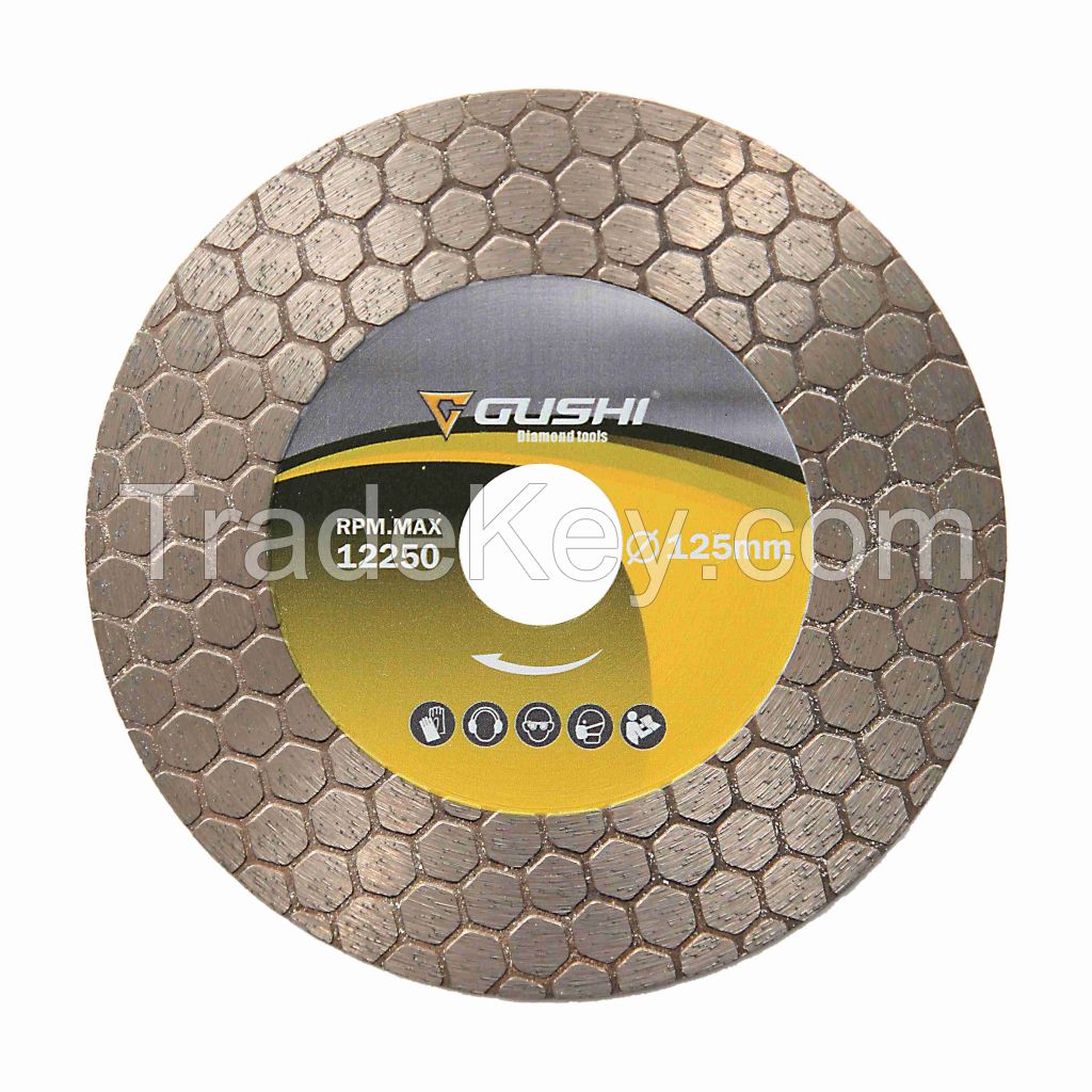 Factory Direct Sale GUSHI Tools 125mm Hive Type Diamond Saw Blade for cutting/grinding ceramic/tile