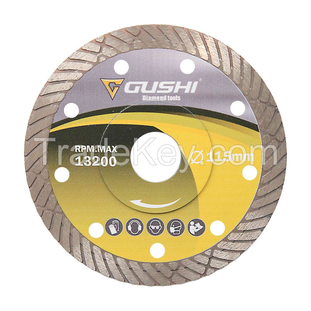 High Performance GUSHI Tools 115/125mm Rip Diamond Saw Blade for cutting ceramic tile granite