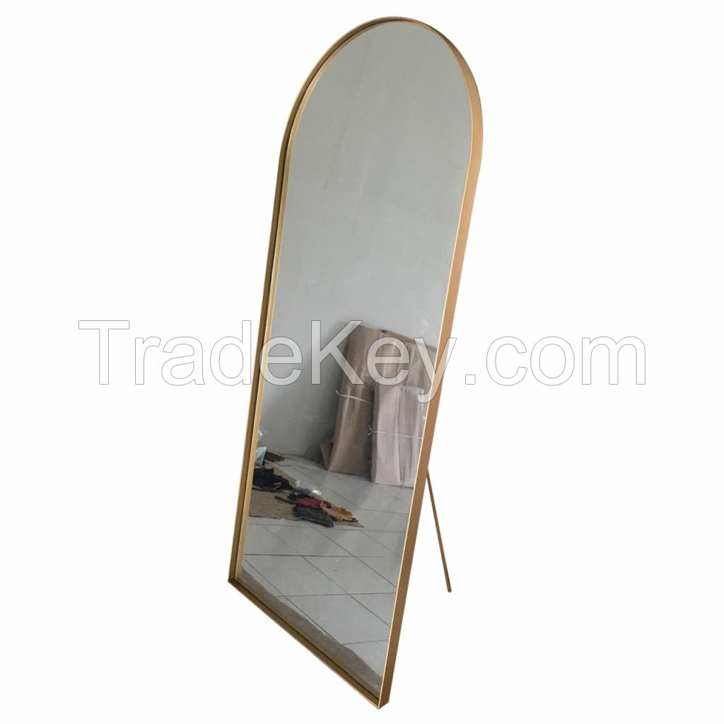 Modern Minimalist Stand Mirror with Iron Material and Color Black Powder Coating