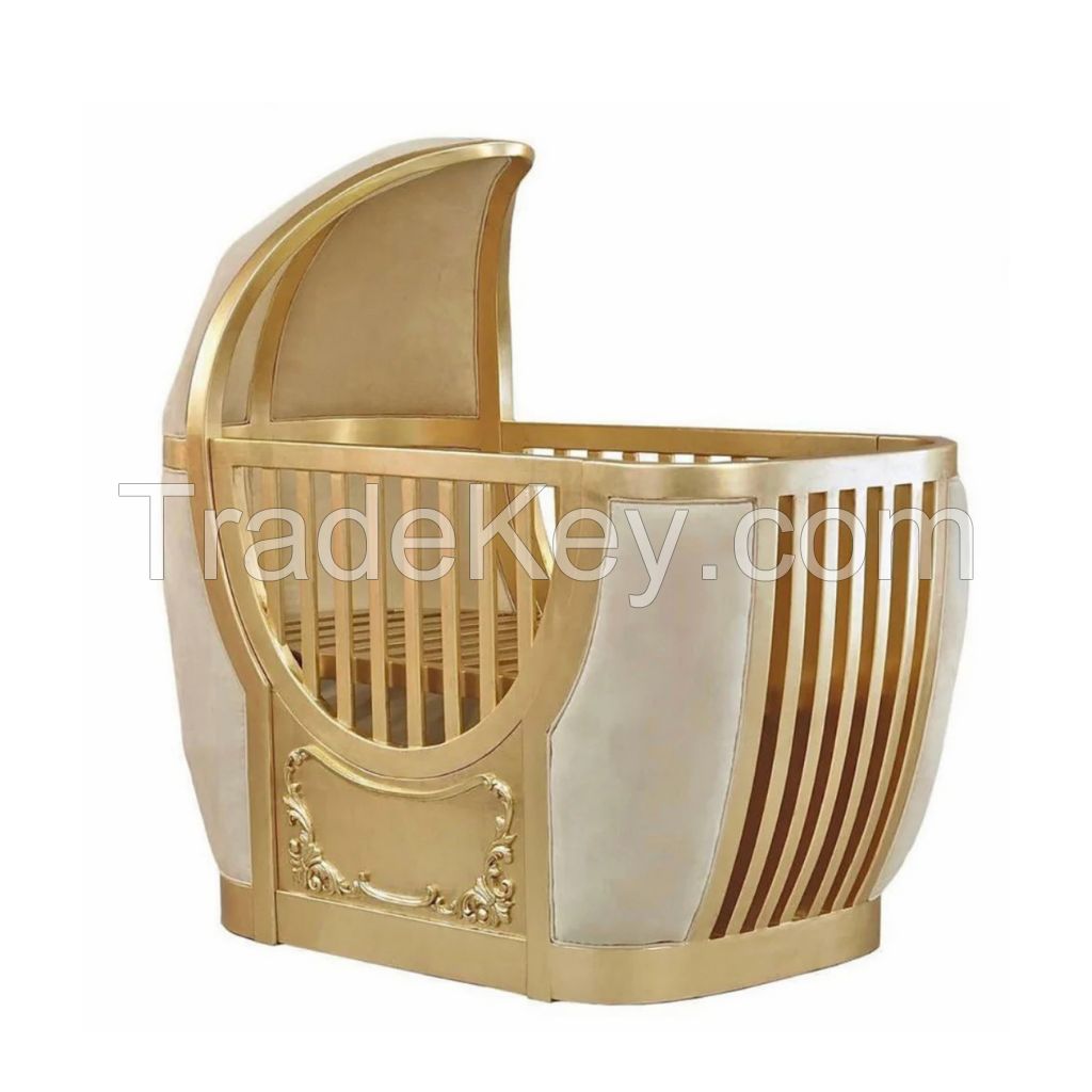 Luxury Baby Cribs With Gold Painted For Baby Newborn