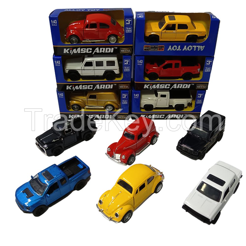 1:43 Scale 4 Inches Diecast Toys Vehicle 6 Models of Pull-back Die Cast Metal Vintage Cars