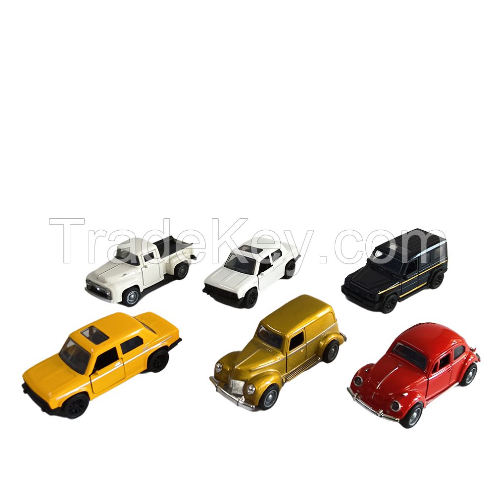 1:43 Scale 4 Inches Diecast Toys Vehicle 6 Models of Pull-back Die Cast Metal Vintage Cars