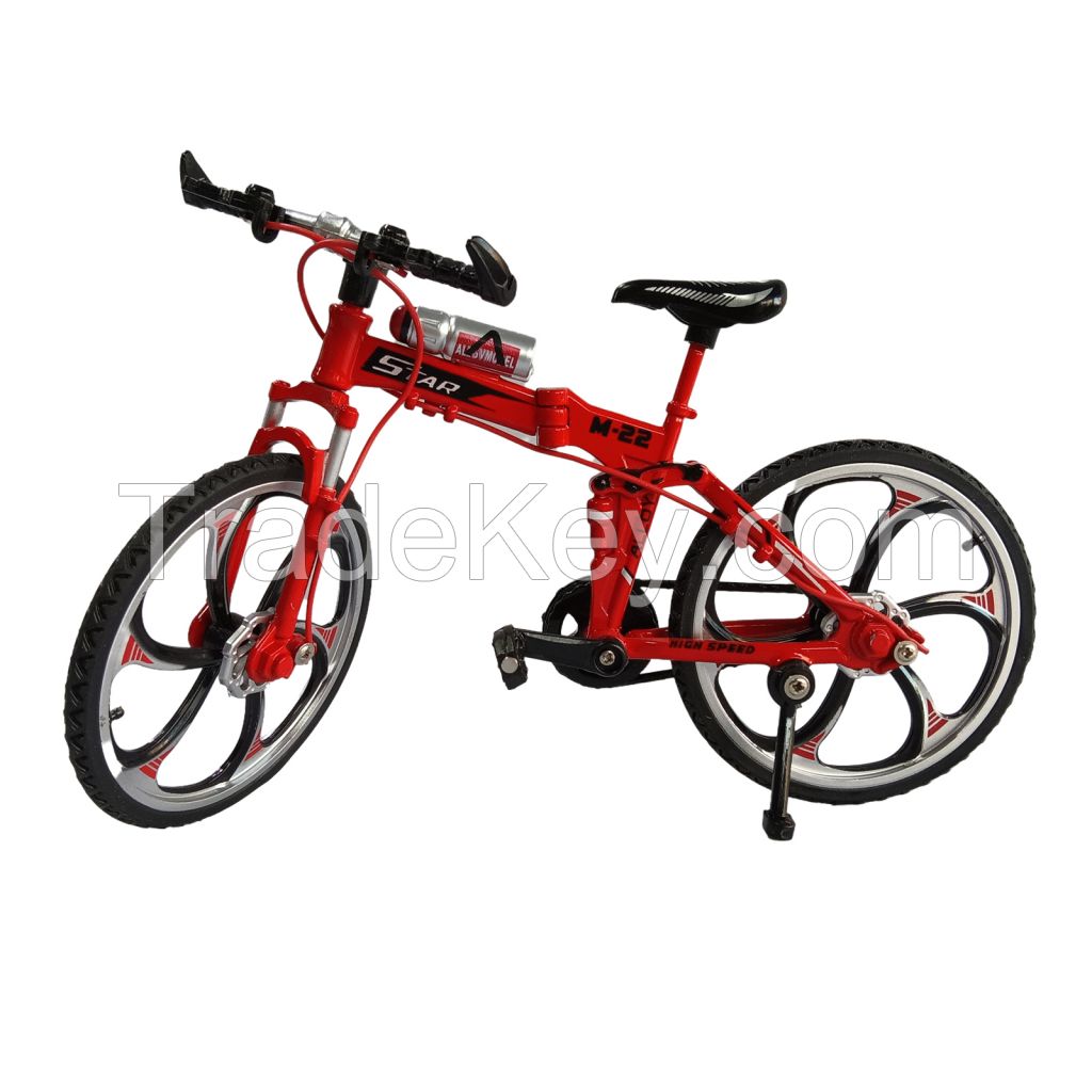 1:8 Scale Diecast Metal Stimulated Bicycle Kid Alloy Toys Folding Bike Model