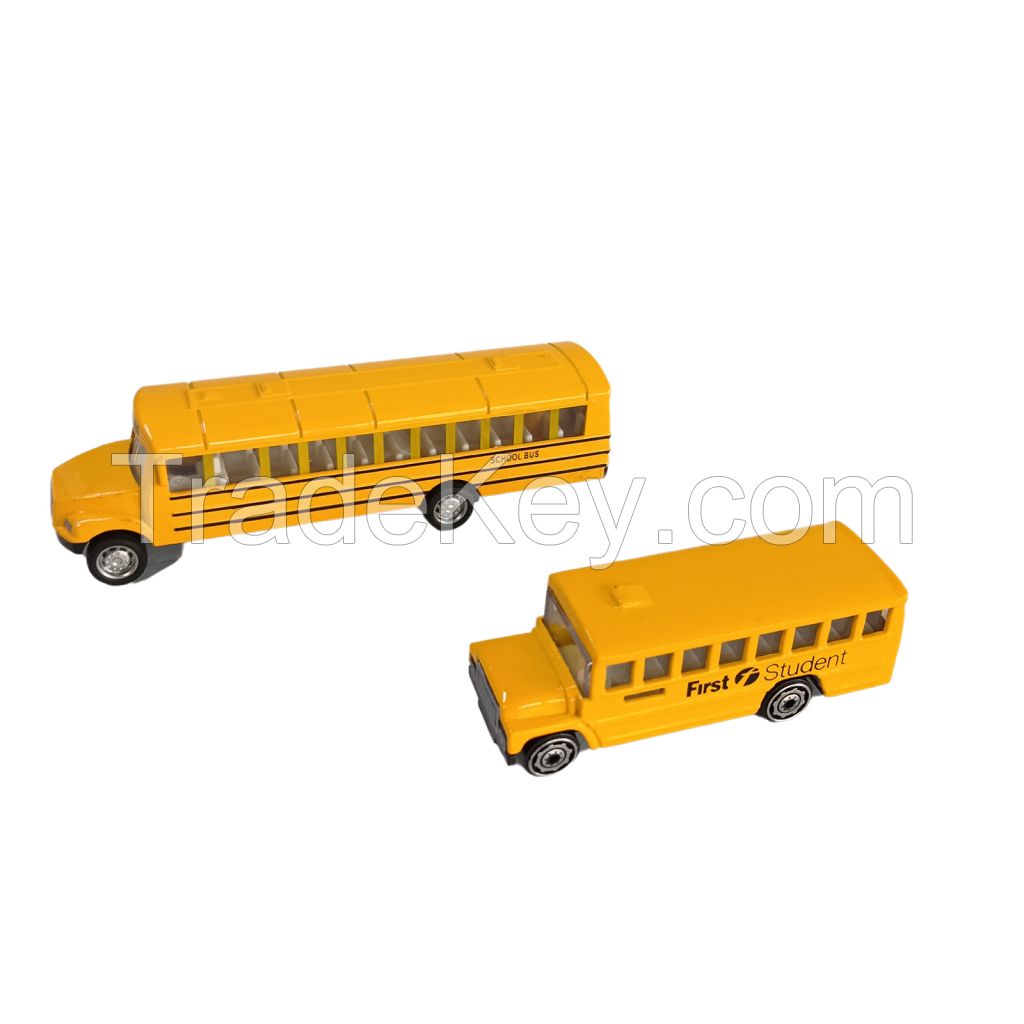 2-pack Window Box Package School Bus Kid Toys Diecast Metal Cars