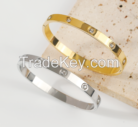 Women's Stainless Steel Zircon Bracelet