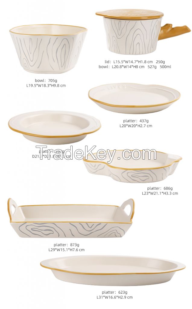 Annual Ring Collection Ceramic noodle Bowl