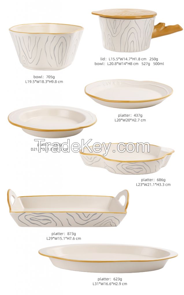 Annual Ring Collection Ceramic Noodle Bowl