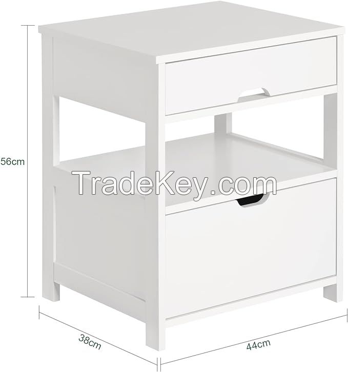 Beside Table with 2 Drawers, NightStands Lamp Table End Table Side Table