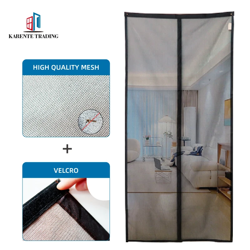 2023 New Customized 100% Polyester magnetic curtain door Fly screen mosquito net