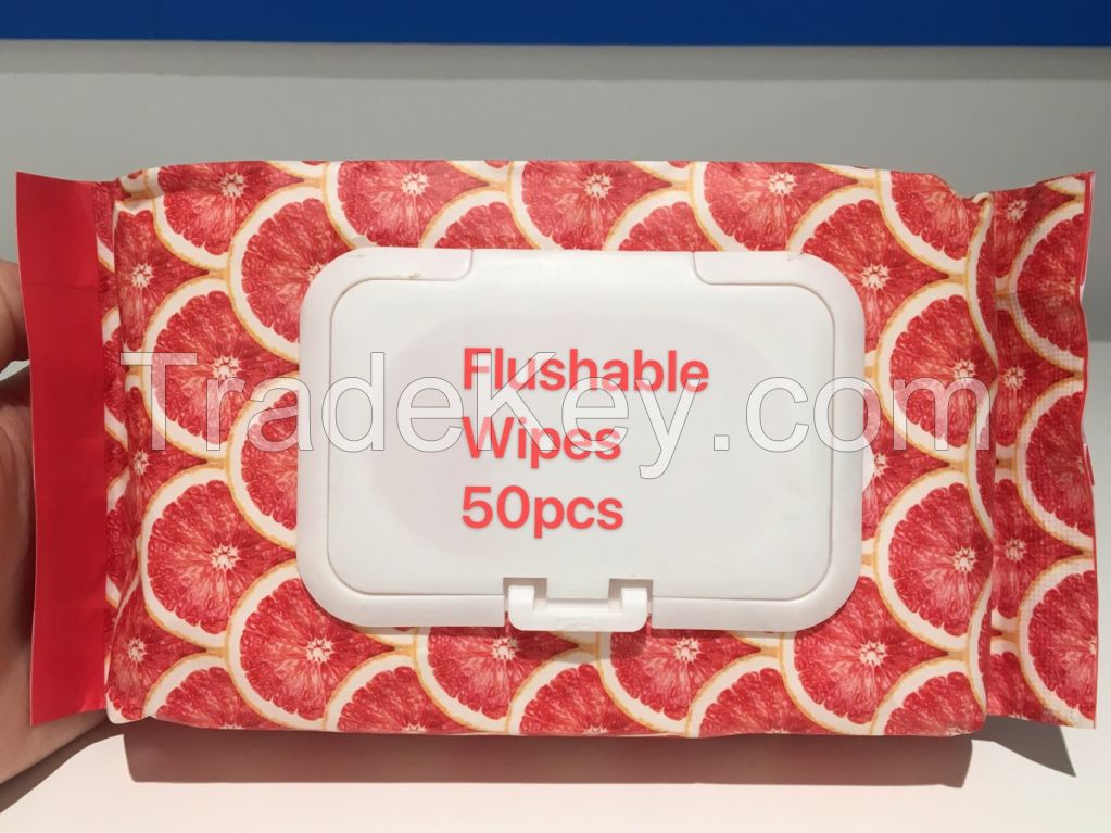 OEM|ODM Best Flushable Wipes Manufacturer Flushable Baby Wipes FDA Cottonelle Flushable Wet Wipe