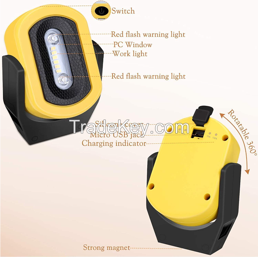 Pocketable LED working light for inspection can be rechargeable with USB port