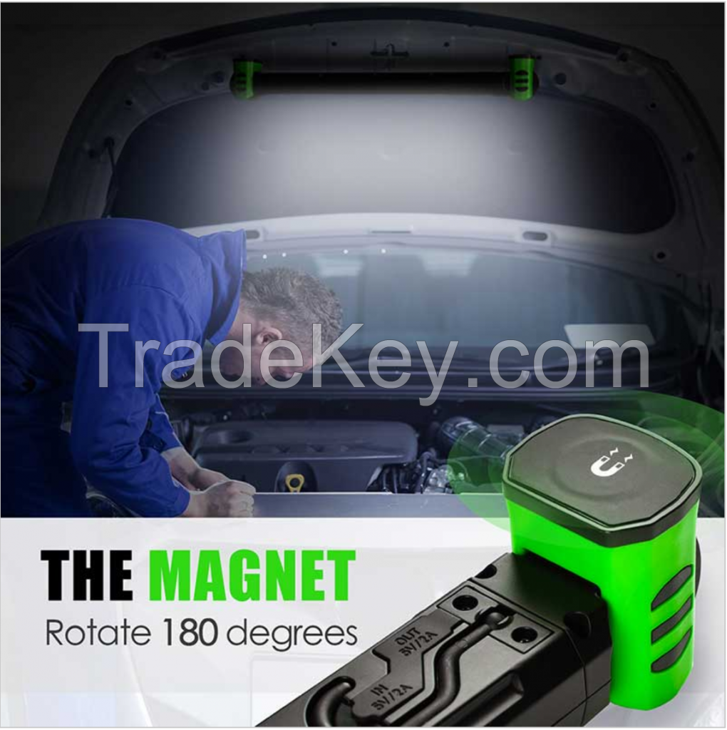 Rechargeable Underhood Work Light for Mechanics 1,200 Lumens Portable LED Inspection Light with 360 Degree Swivel Hooks and Magnetic Base