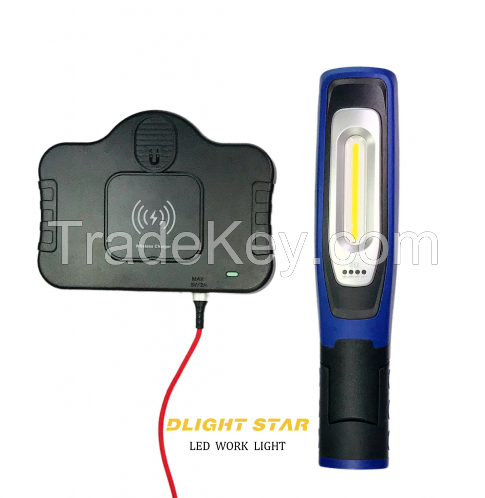 COB Portale cordless Led work light for inspection can be wireless charged.