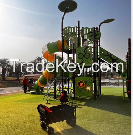 Outdoor play area roll plastic slide