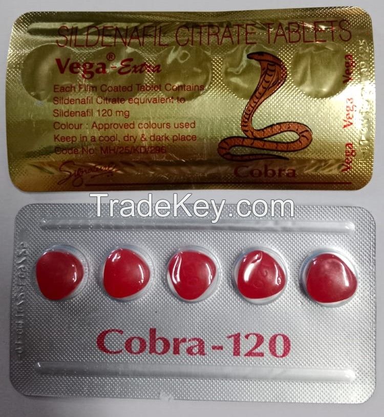 Vega Extra Cobra 120mg Tablets Exporter Supplier from Mumbai India