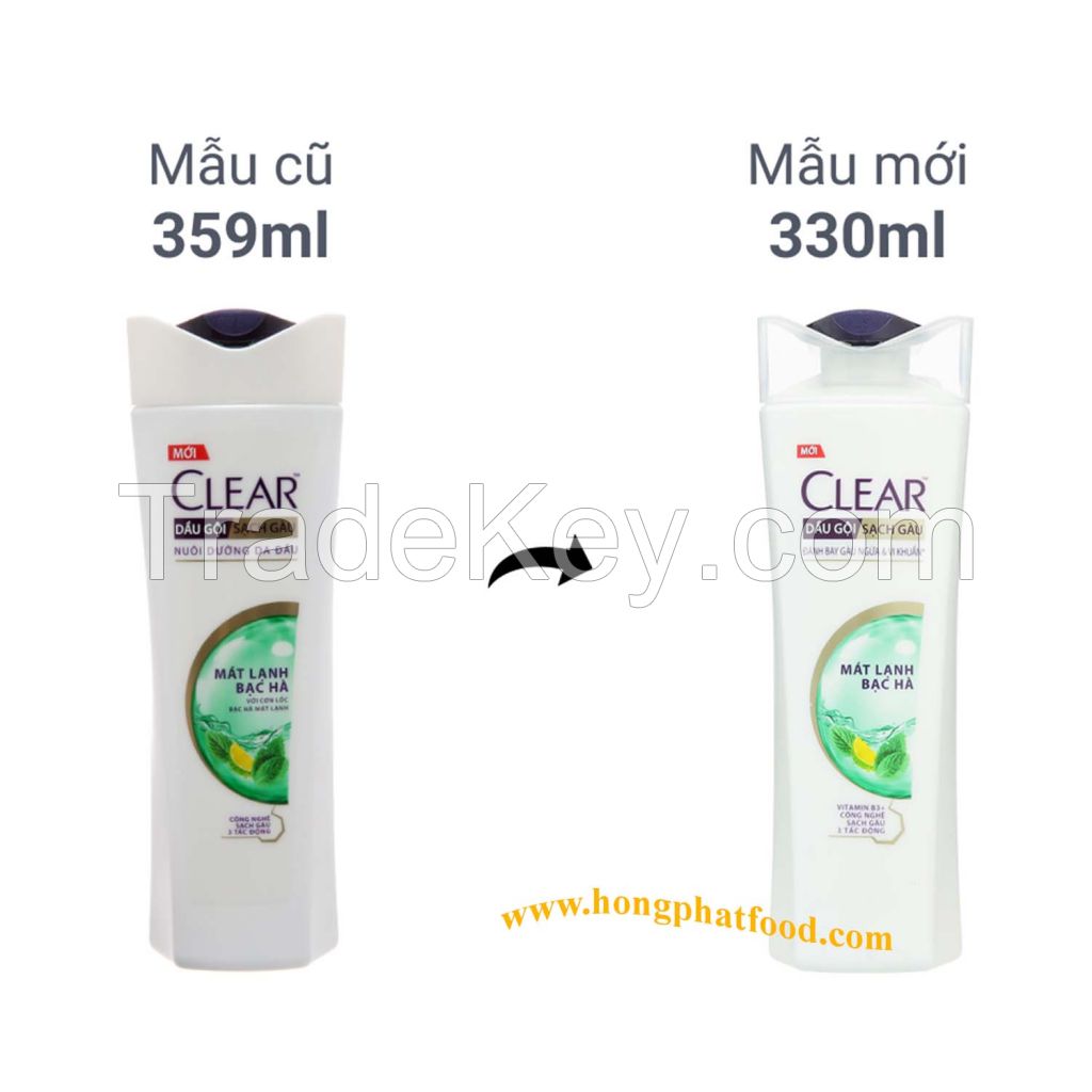 Hair Care FAMOUS Brand Shampoo - Clearr shampoo bottle 12x340g (cool menthol) - Dandruff cleansing shampoo