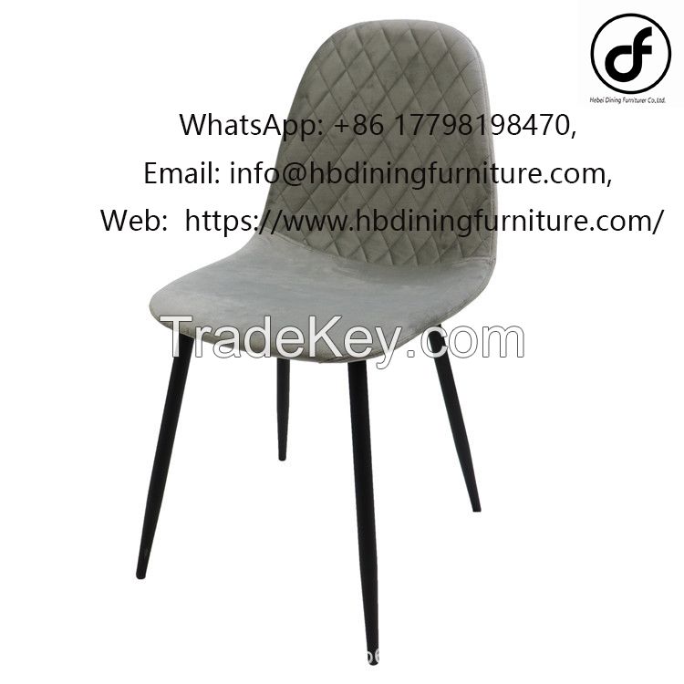 Dining Furniture Comfortable Monochrome Flannelette With Backrest Chair