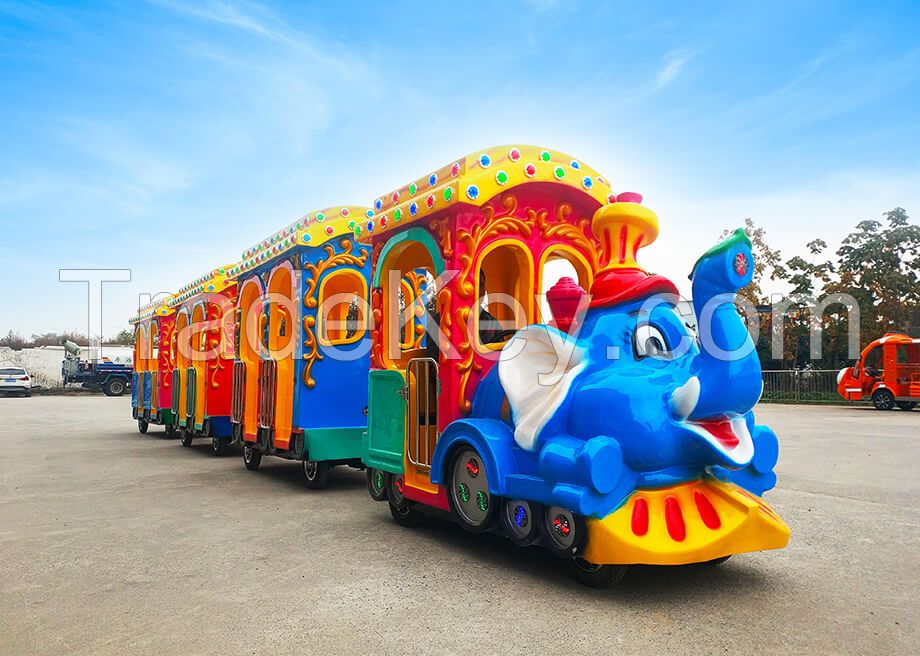 Electric Elephant Train Animal Theme Trackless Train