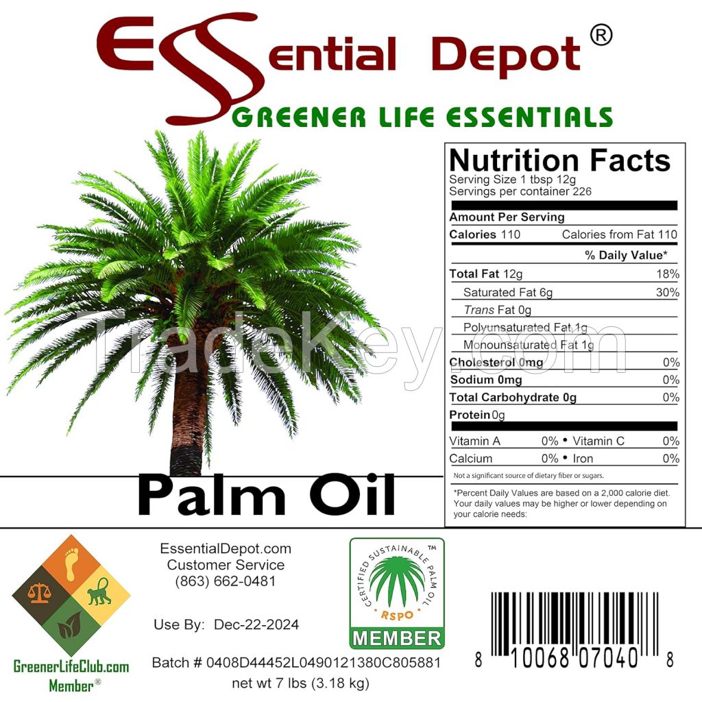 Palm Oil - RSPO Certified - Sustainable - Food Safe - 7 lb - Greener Life Club Box