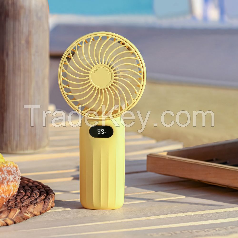 Speed display portable mini handheld fan