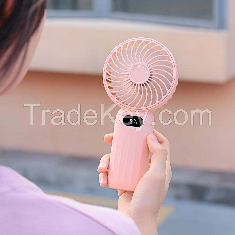 Speed display portable mini handheld fan