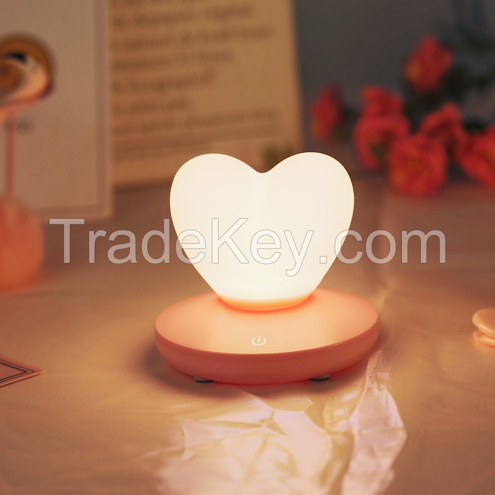 Classic Style Heart Design Silicone Night Lamp