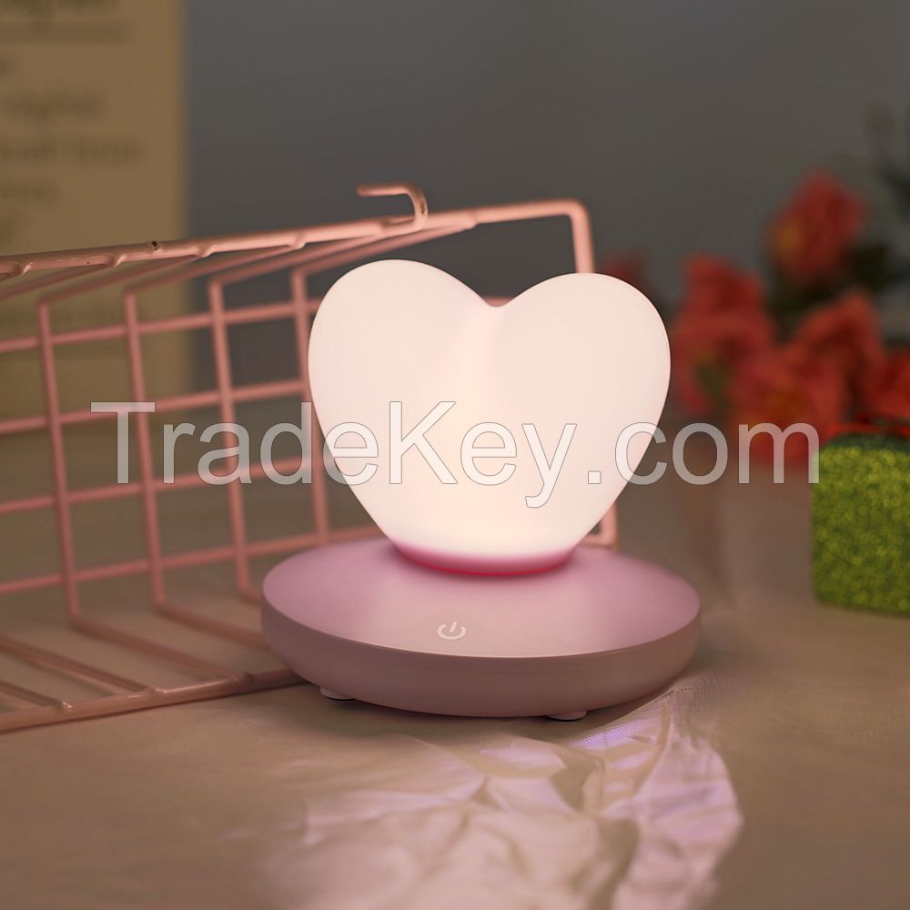 Classic Style Heart Design Silicone Night Lamp