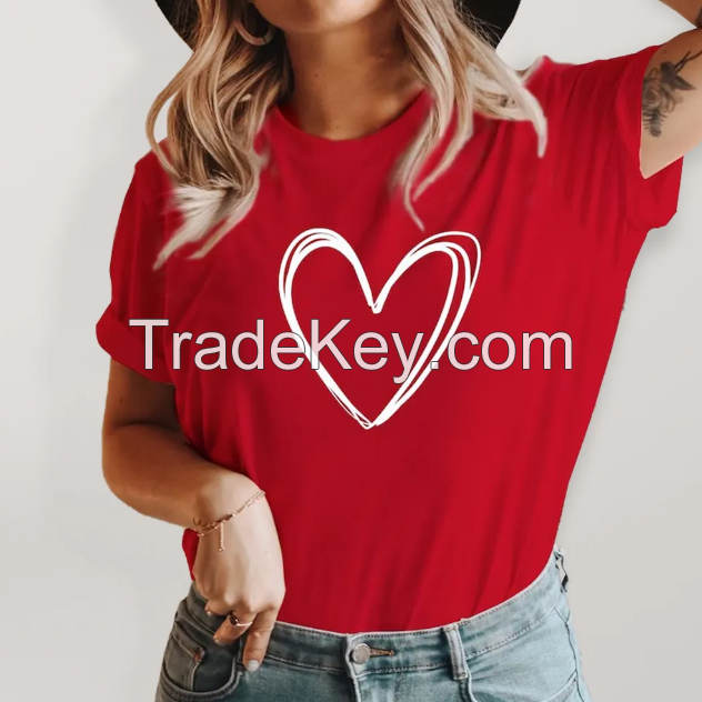 Valentine's Day Women t-shirt (cotton printed )