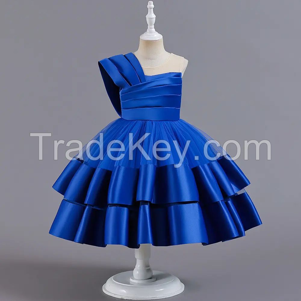 Girls Dresses Holiday Party Ball Gown Dress Halloween Costume Irregular Skirts Sleeveless Printed Princess Dresses