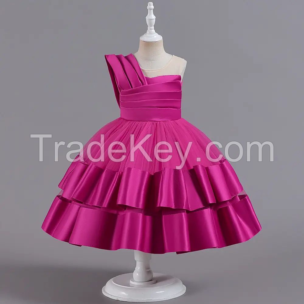 Girls Dresses Holiday Party Ball Gown Dress Halloween Costume Irregular Skirts Sleeveless Printed Princess Dresses