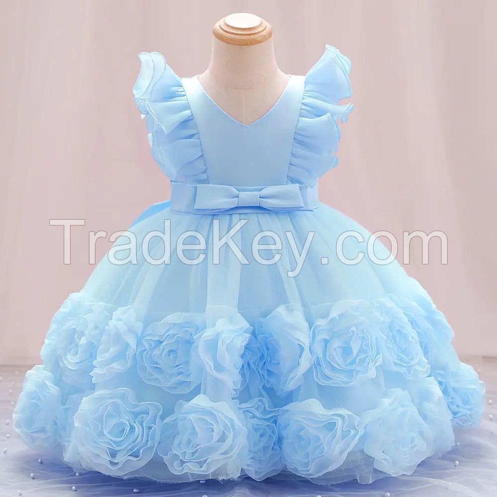 0-24M Flower Toddler Baby Girl Infant Princess Tutu Dress Baby Girl Ball Gown Wedding Party for Baby 1 Years Birthday