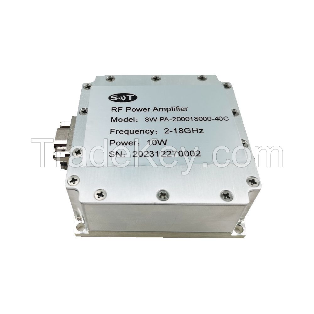 RF Power Amplifier 2-18GHz 10W/50W Solid State SMA Connectors Customized Manufacturer