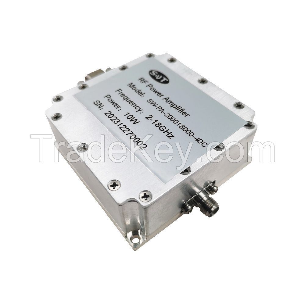 RF Power Amplifier 2-18GHz 10W/50W Solid State SMA Connectors Customized Manufacturer