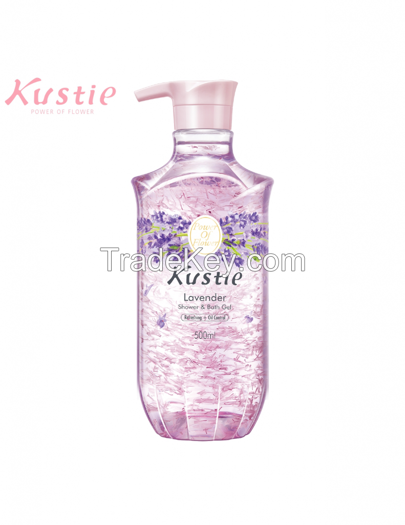 Kustie Real Flower Lavender Shower &amp; Bath Gel