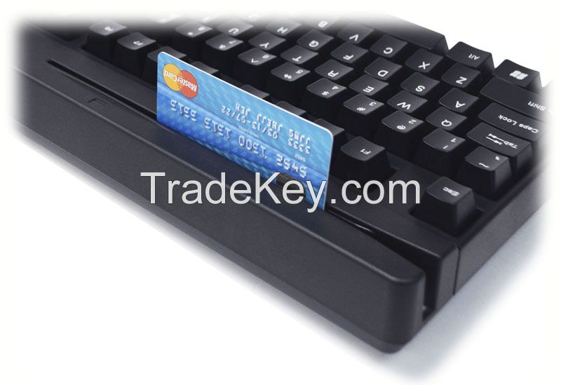 Heavy-duty USB Keyboard with Magnetic Stripe Card Reader