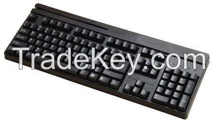 Heavy-duty USB Keyboard with Magnetic Stripe Card Reader