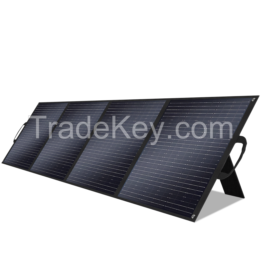 Solar Panel 200W, Foldable 200 Watts Solar Panel, Flexible Solar Panel w/Adjustable Kickstands for Home, RV, Camping