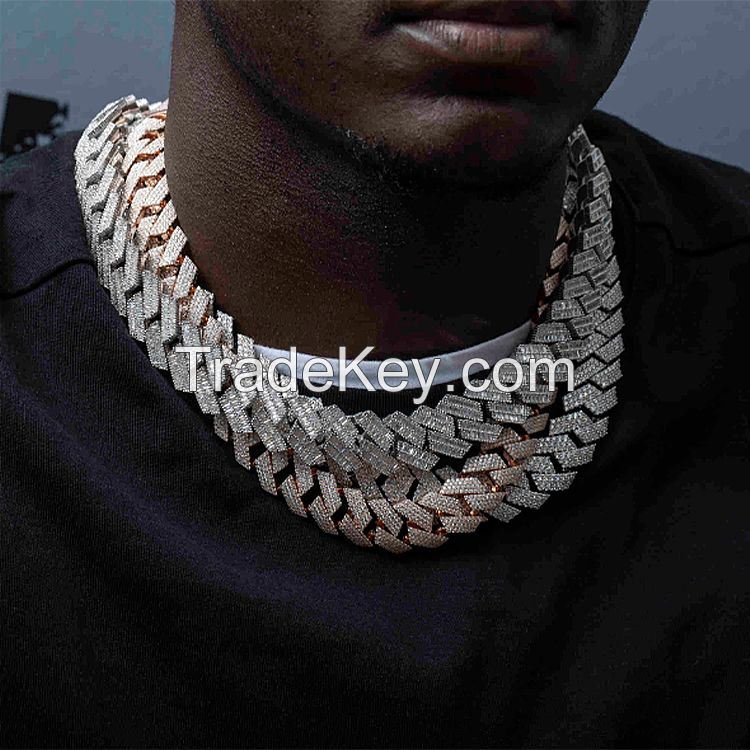 Solid 925 Sterling Silver Men's Miami Cuban Link Chain, Men Hip Hop Chain, Thick Italian Necklace or Bracelet for Men