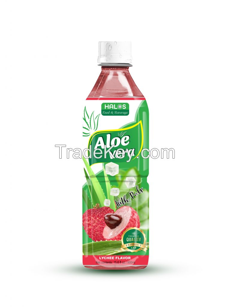 Halos/ OEM  Aloe Vera Drink With Pineapple Flavor 500ml Pet Bottle