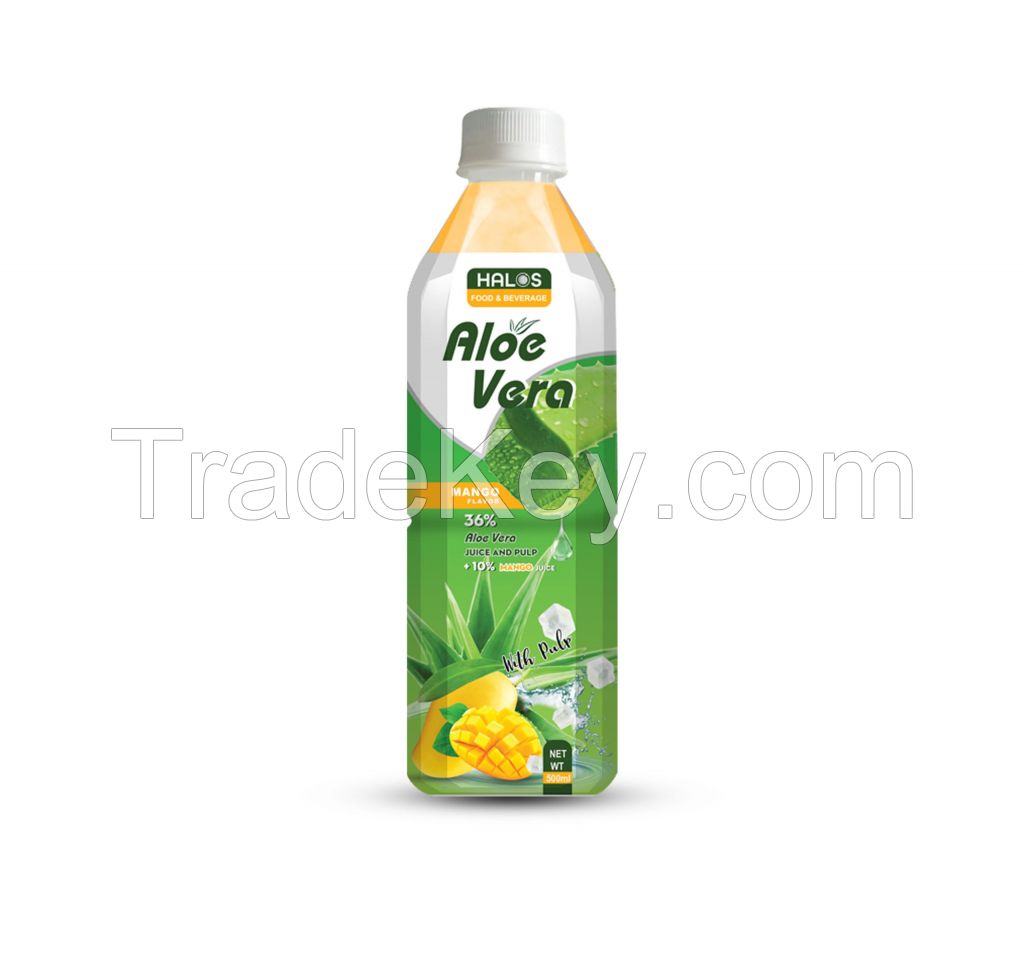 Halos/ OEM  Aloe Vera Drink With Orange Flavor 500ml Pet Bottle