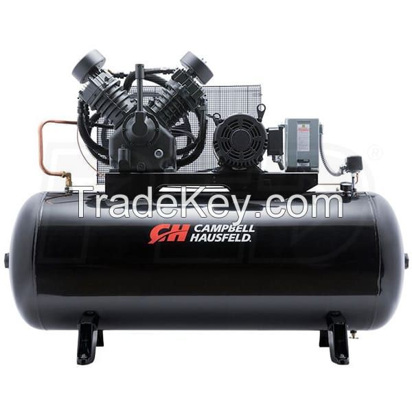 CAMPBELL HAUSFELD 10-HP 120-GALLON TWO STAGE AIR COMPRESSOR (208V 3-PHASE) W/ STARTER