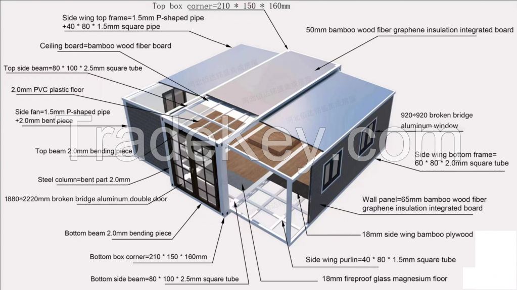 Mobile house integrated house solar room,