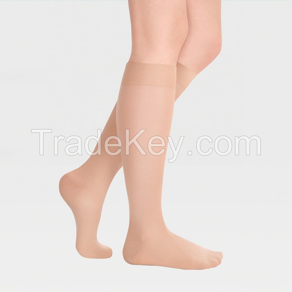 Compression Knee socks with closed toe transparent translucent ID-200T