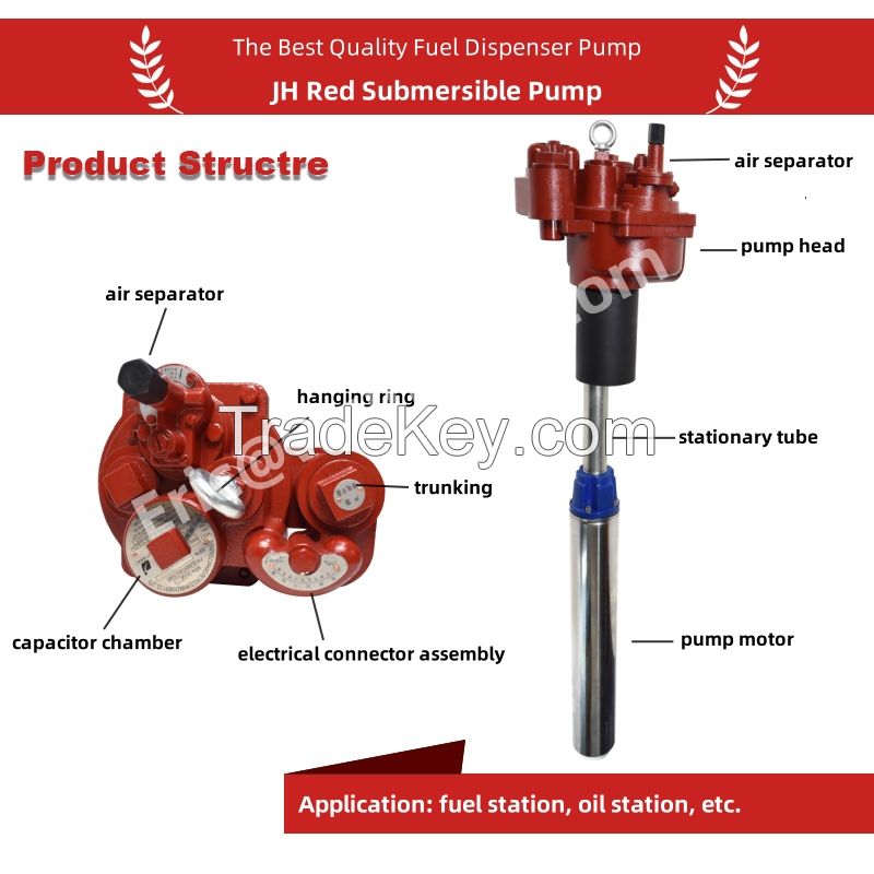 Red submersible pump for fuel station