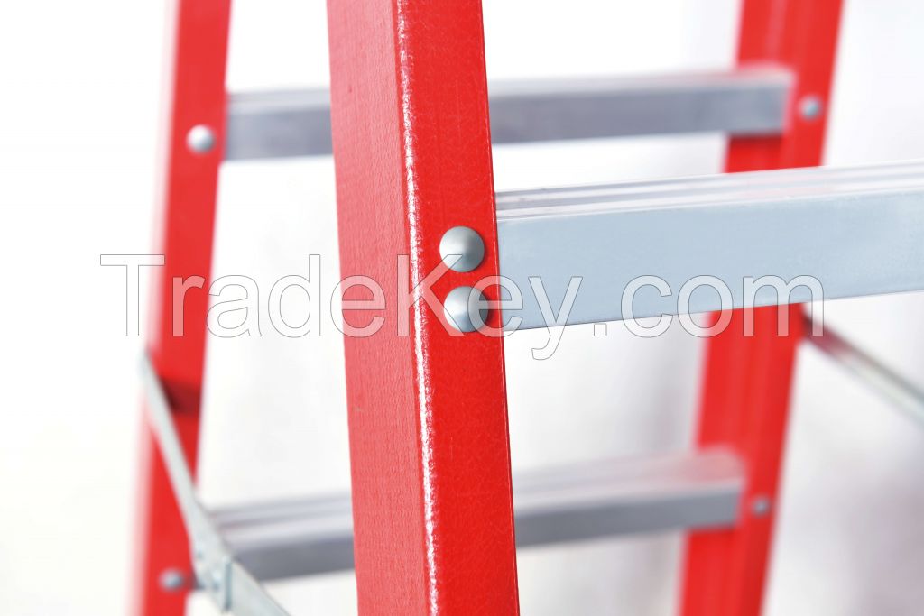 EN131 High quality insulation double Side Fiberglass Step Ladder Twin Ladder