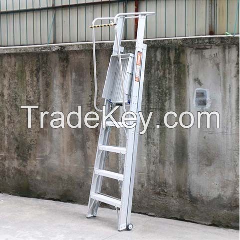 Aluminum Platform Ladder With 2 Wheels